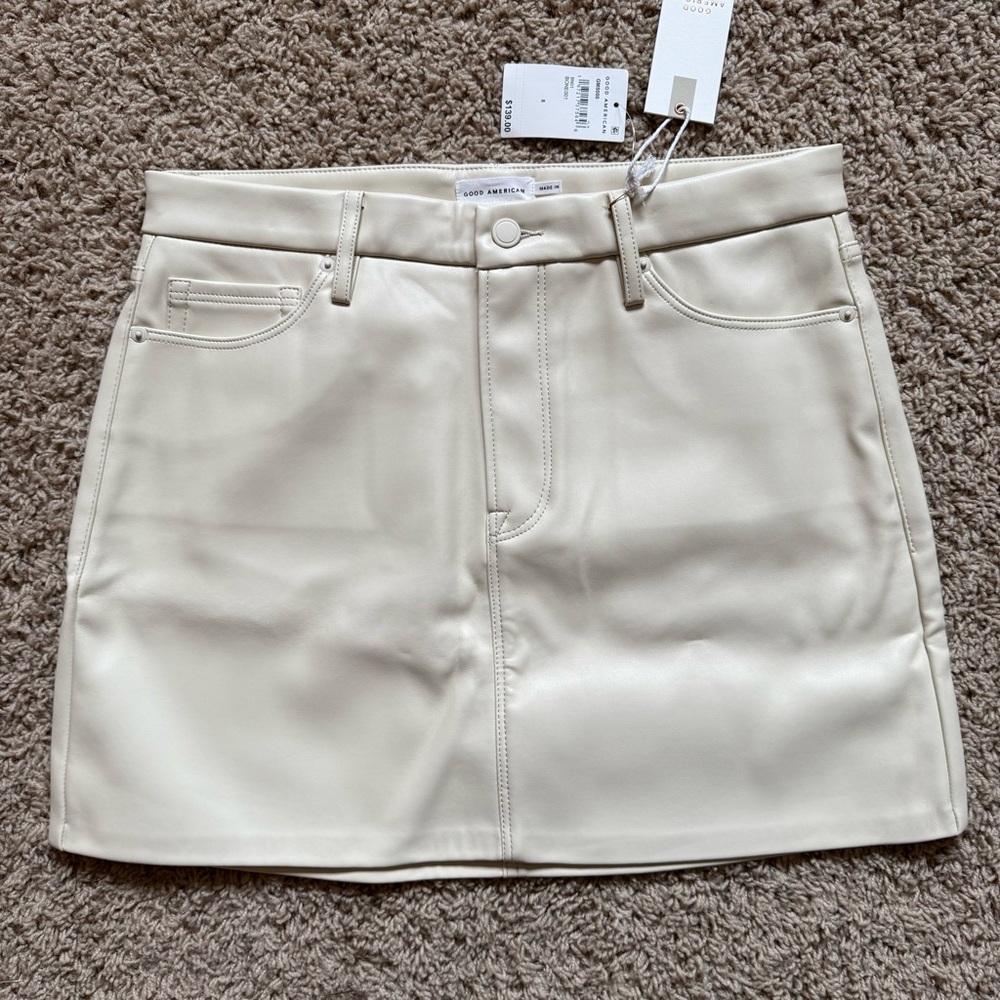 Good American faux leather mini skirt